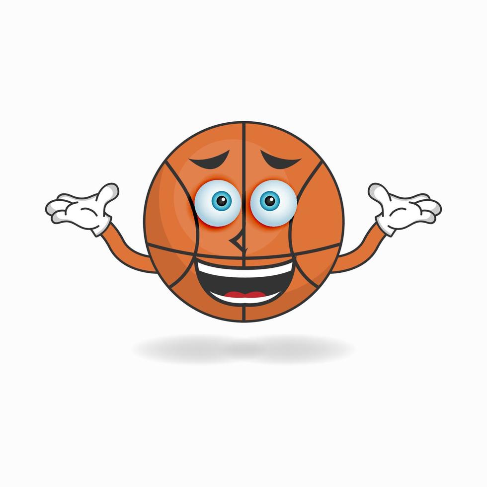personaje de mascota de baloncesto con una expresión confusa. ilustración vectorial vector