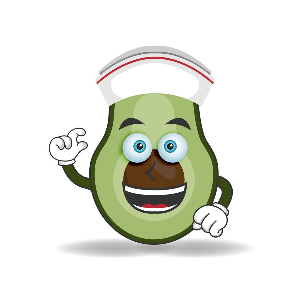 The Avocado mascot character becomes a nurse. vector illustration