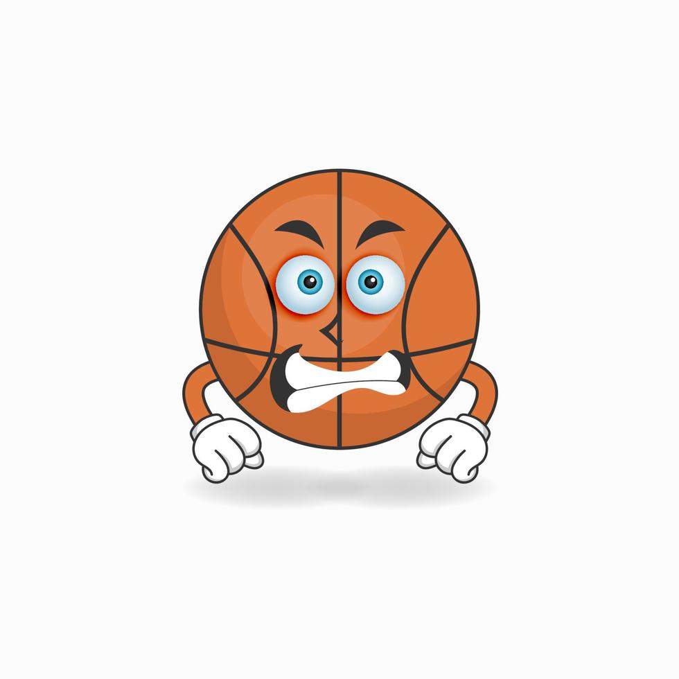 Basketball mascot character with angry expression. vector illustration