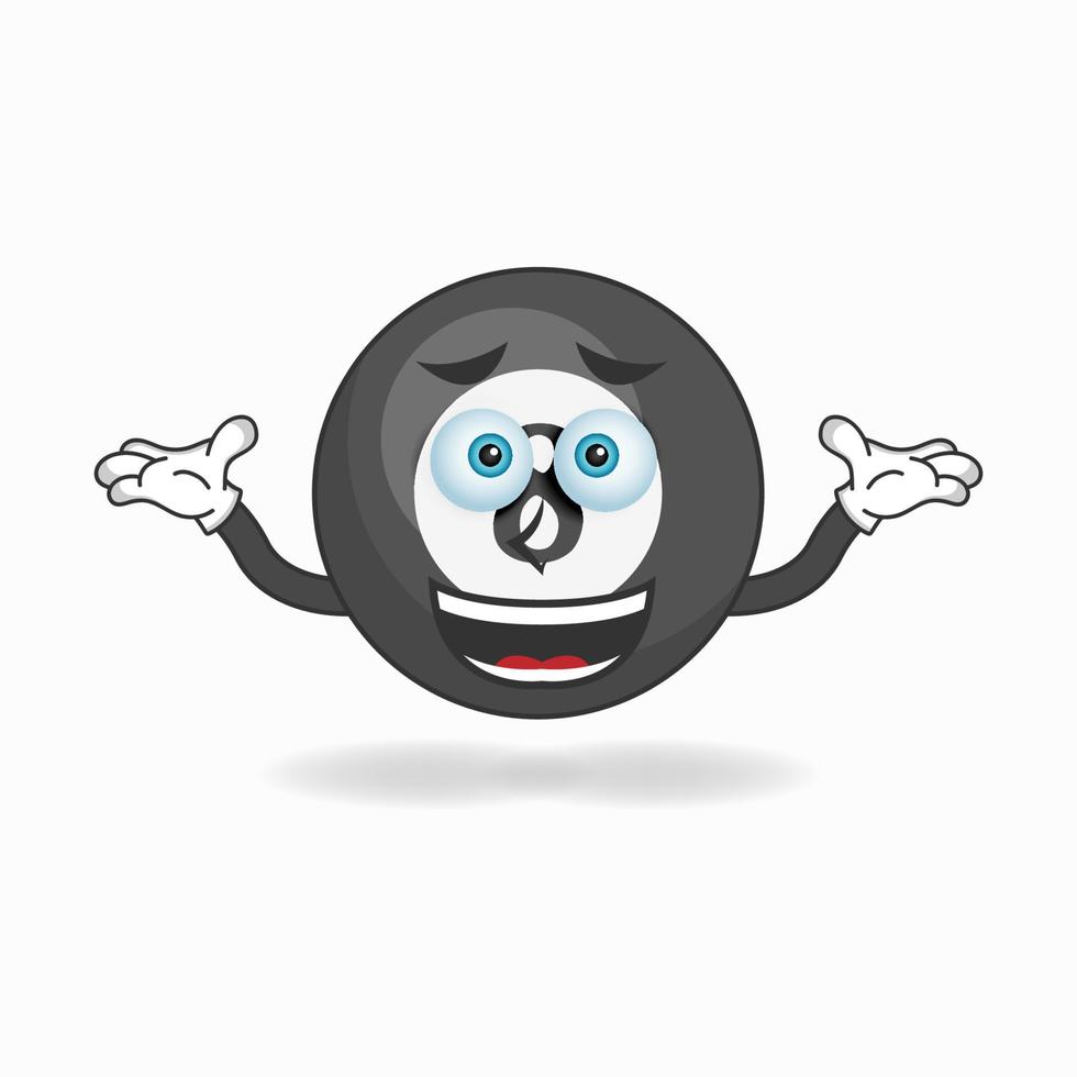 Billiard ball mascot character with a confused expression. vector illustration