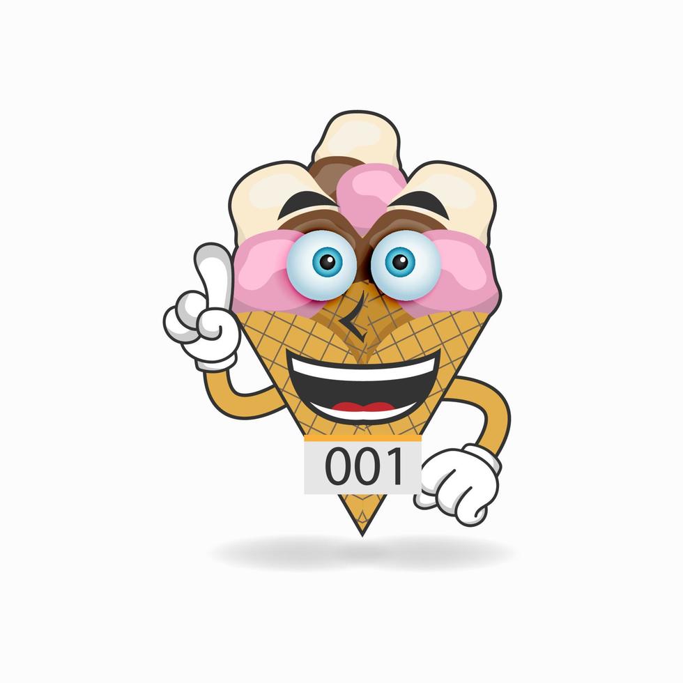 The Ice Cream mascot character becomes a running athlete. vector illustration