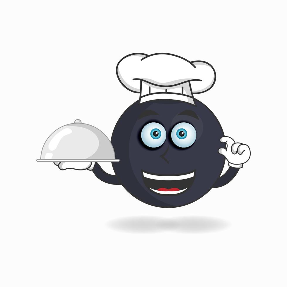 el personaje de la mascota boom se convierte en chef. ilustración vectorial vector