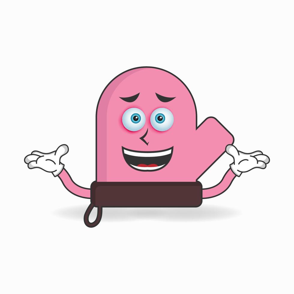 gloves mascot character with a confused expression. vector illustration