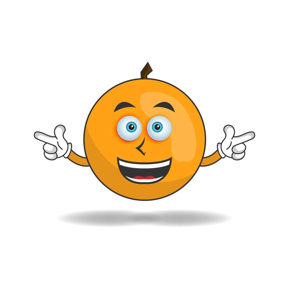 Orange mascot character with smile expression. vector illustration