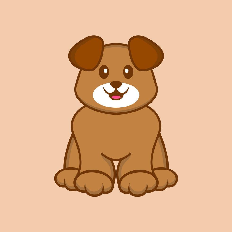 Cute dog cartoon character vector illustration.