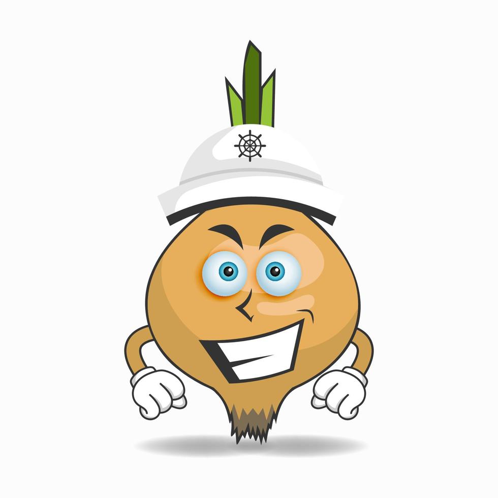 The Onion mascot character becomes a captain. vector illustration