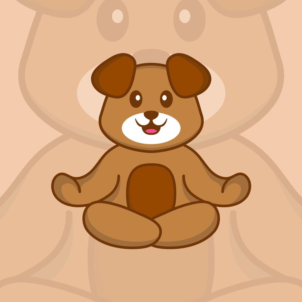 Cute dog cartoon character vector illustration.