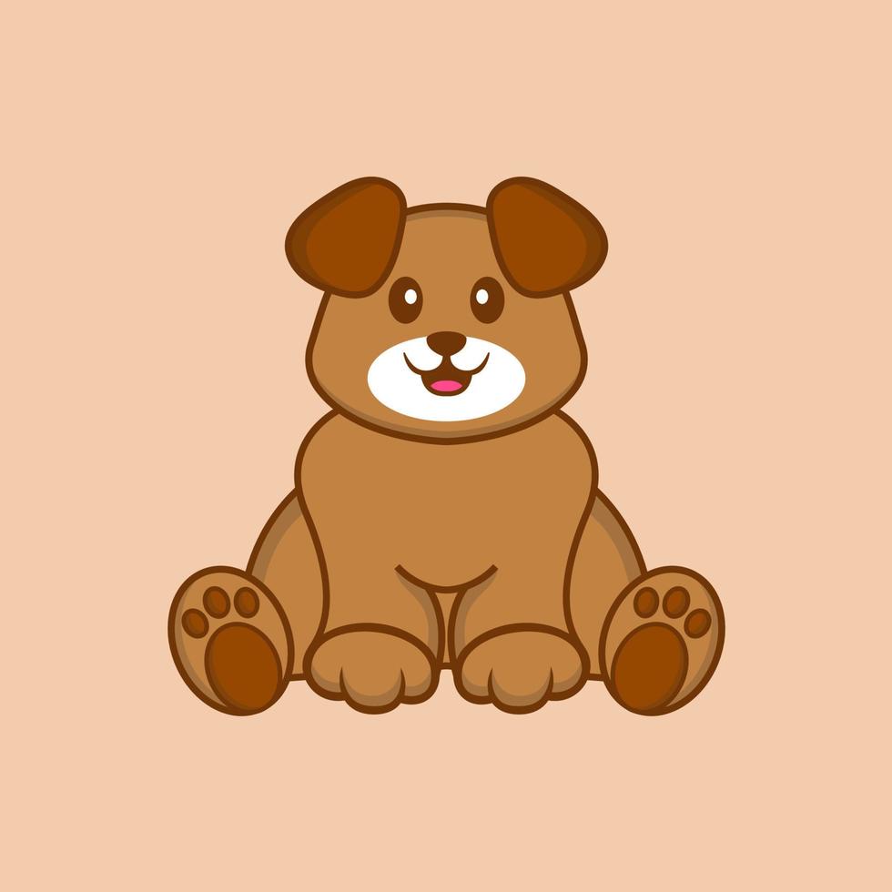 Cute dog cartoon character vector illustration.