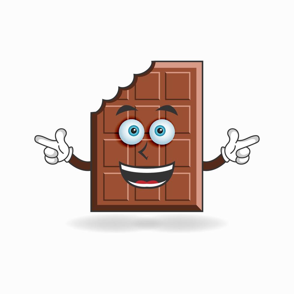 Chocolate mascot character with smile expression. vector illustration