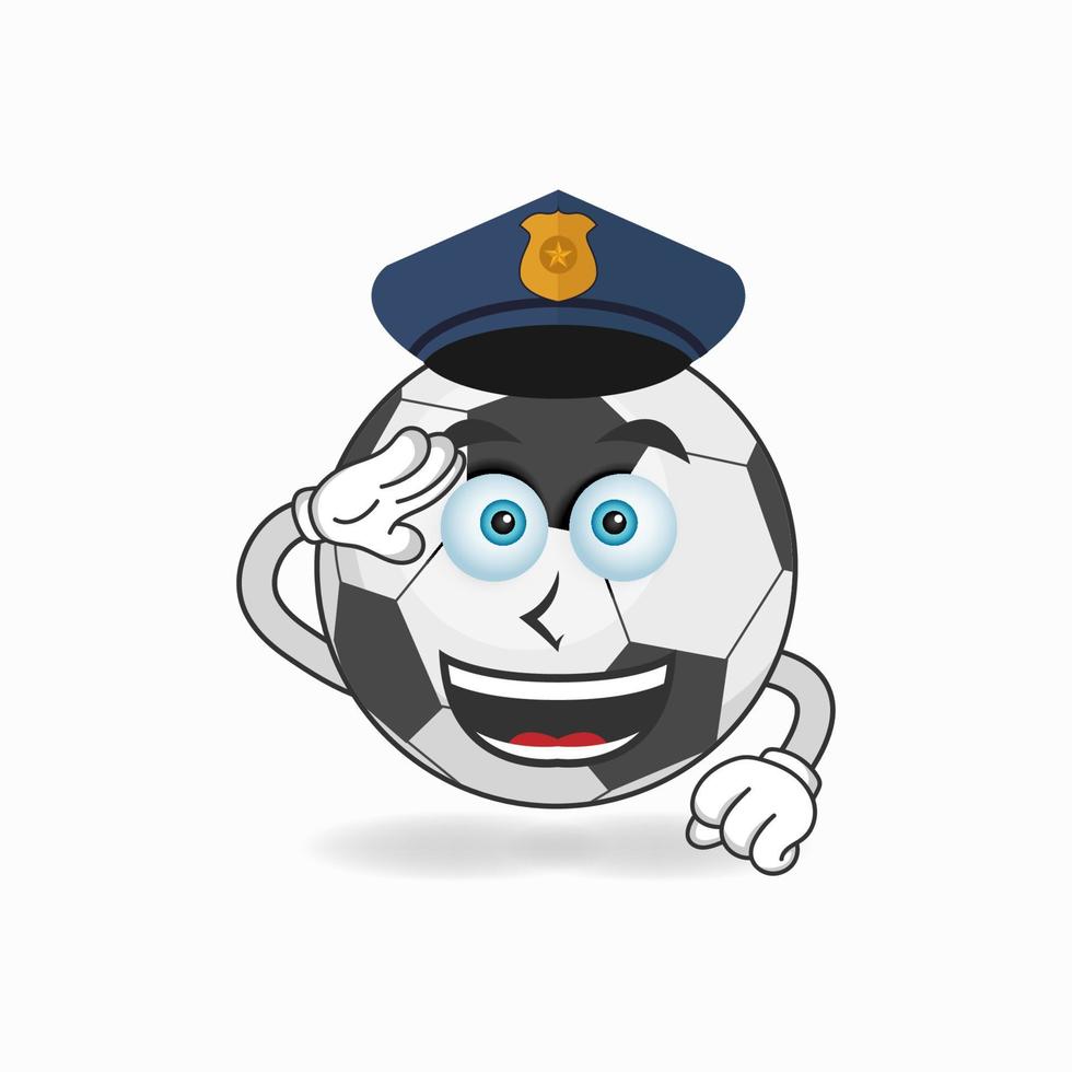 The Soccer Ball mascot character becomes a policeman. vector illustration