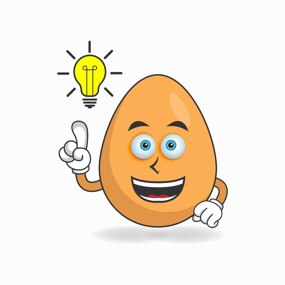 The Egg mascot character with an expression gets an idea. vector illustration