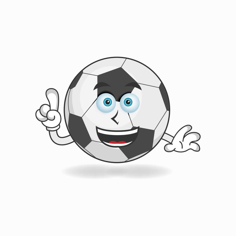 Personaje de mascota de balón de fútbol con expresión de sonrisa. ilustración vectorial vector