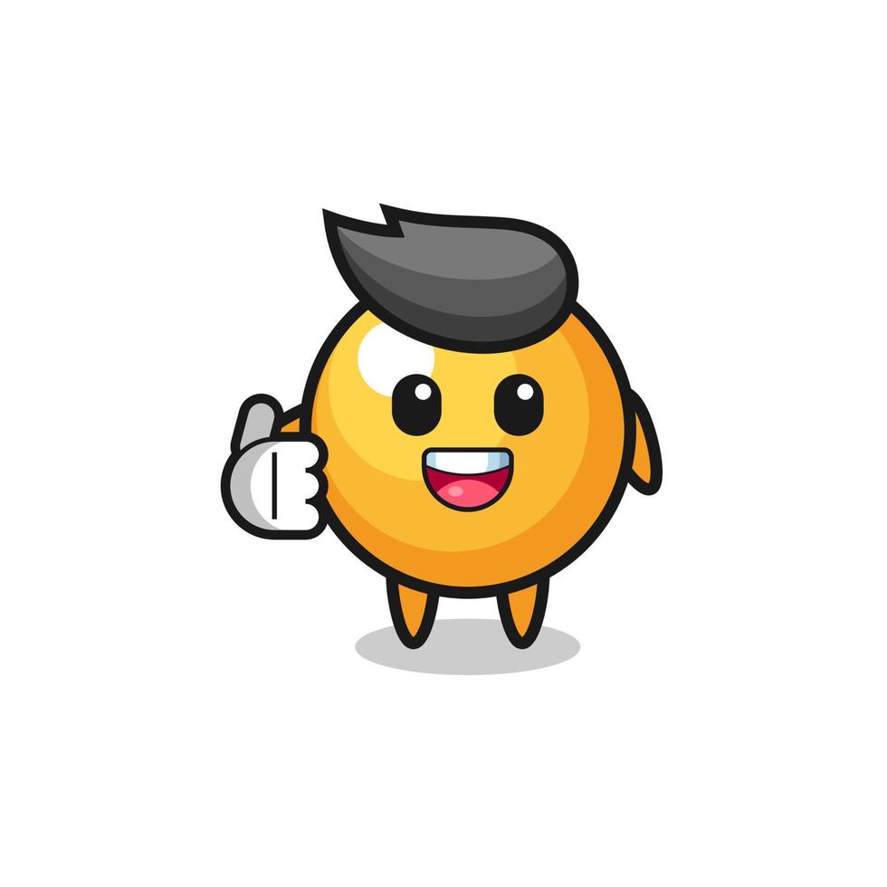ping pong mascot doing thumbs up gesture vector