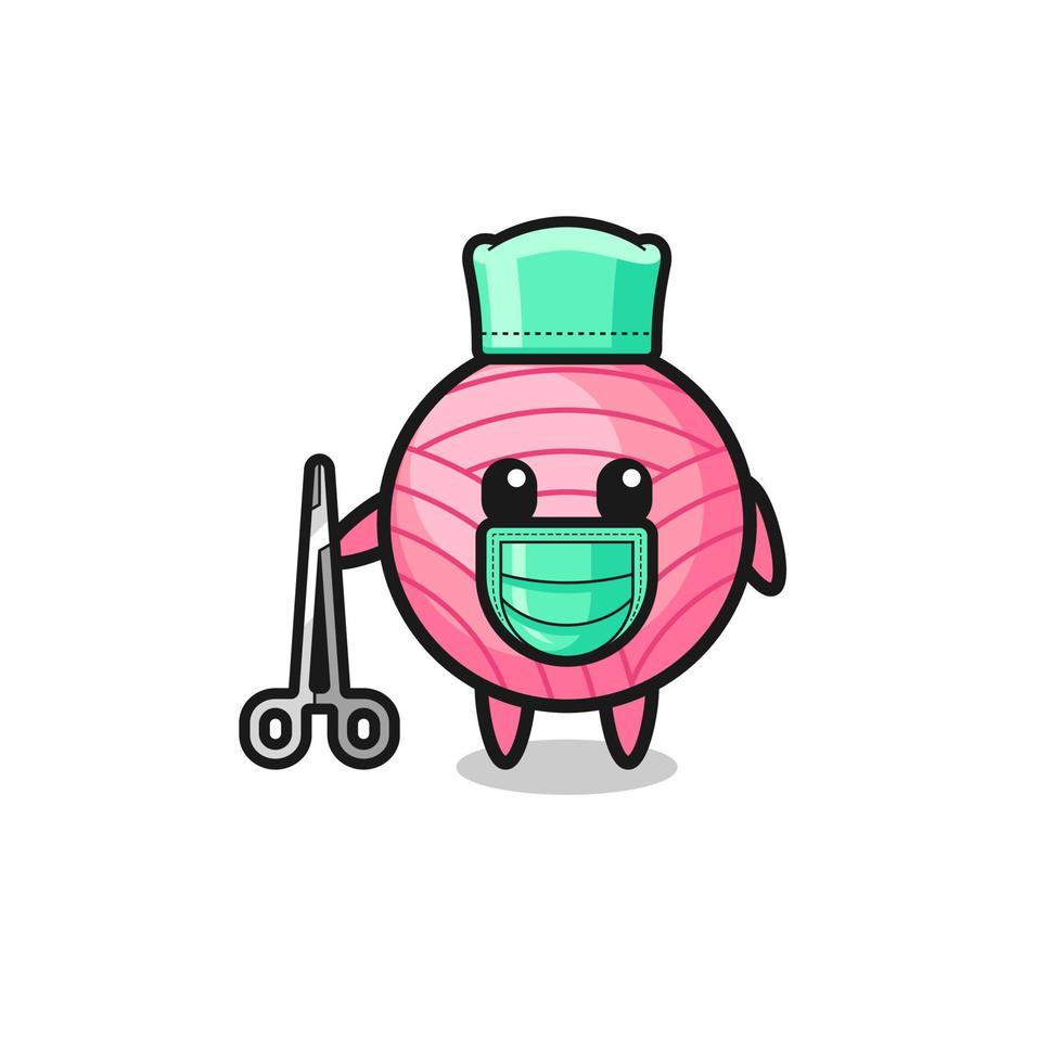 surgeon yarn ball mascot character vector