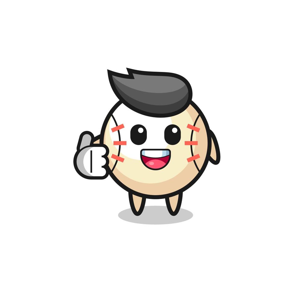 baseball mascot doing thumbs up gesture vector