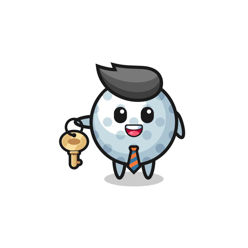 cute golf as a real estate agent mascot vector