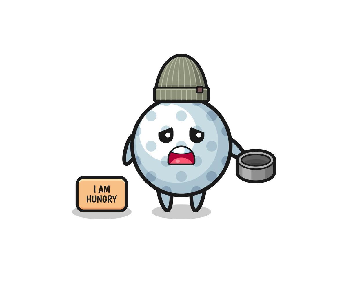 cute golf beggar cartoon character vector