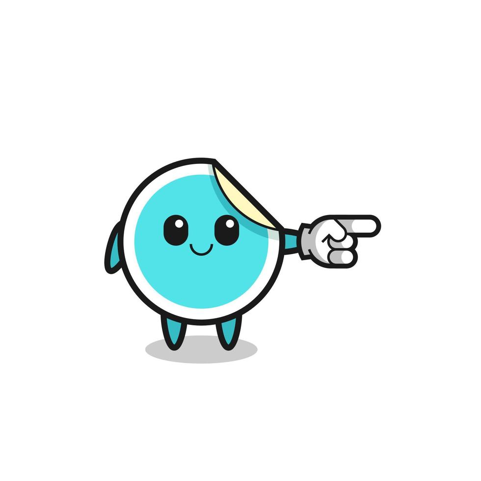 sticker mascot with pointing right gesture vector