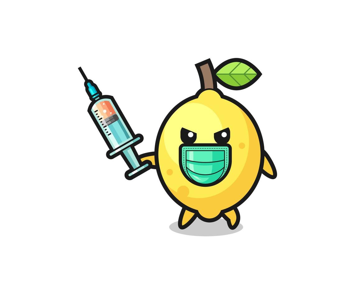 Ilustración del limón para combatir el virus. vector