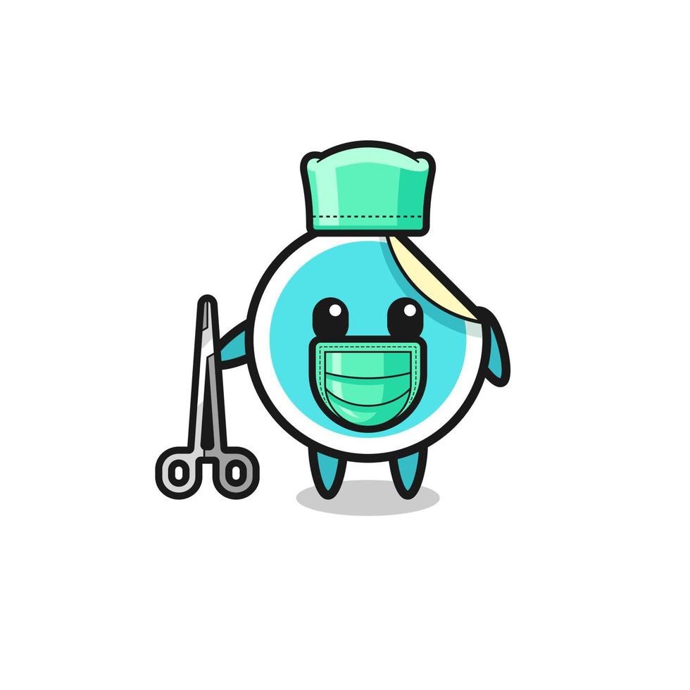 surgeon sticker mascot character vector