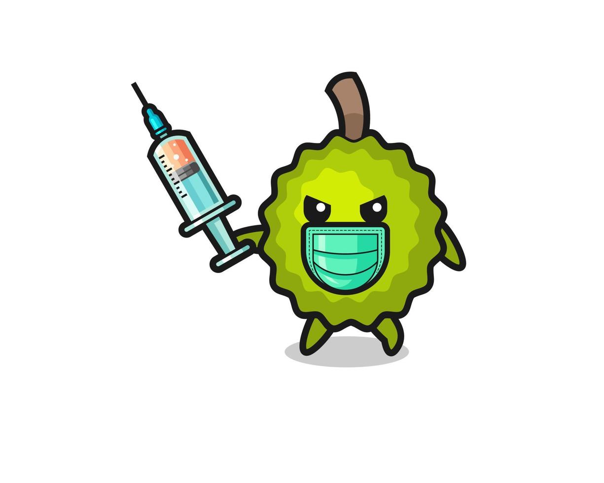 illustration of the durian to fight the virus vector