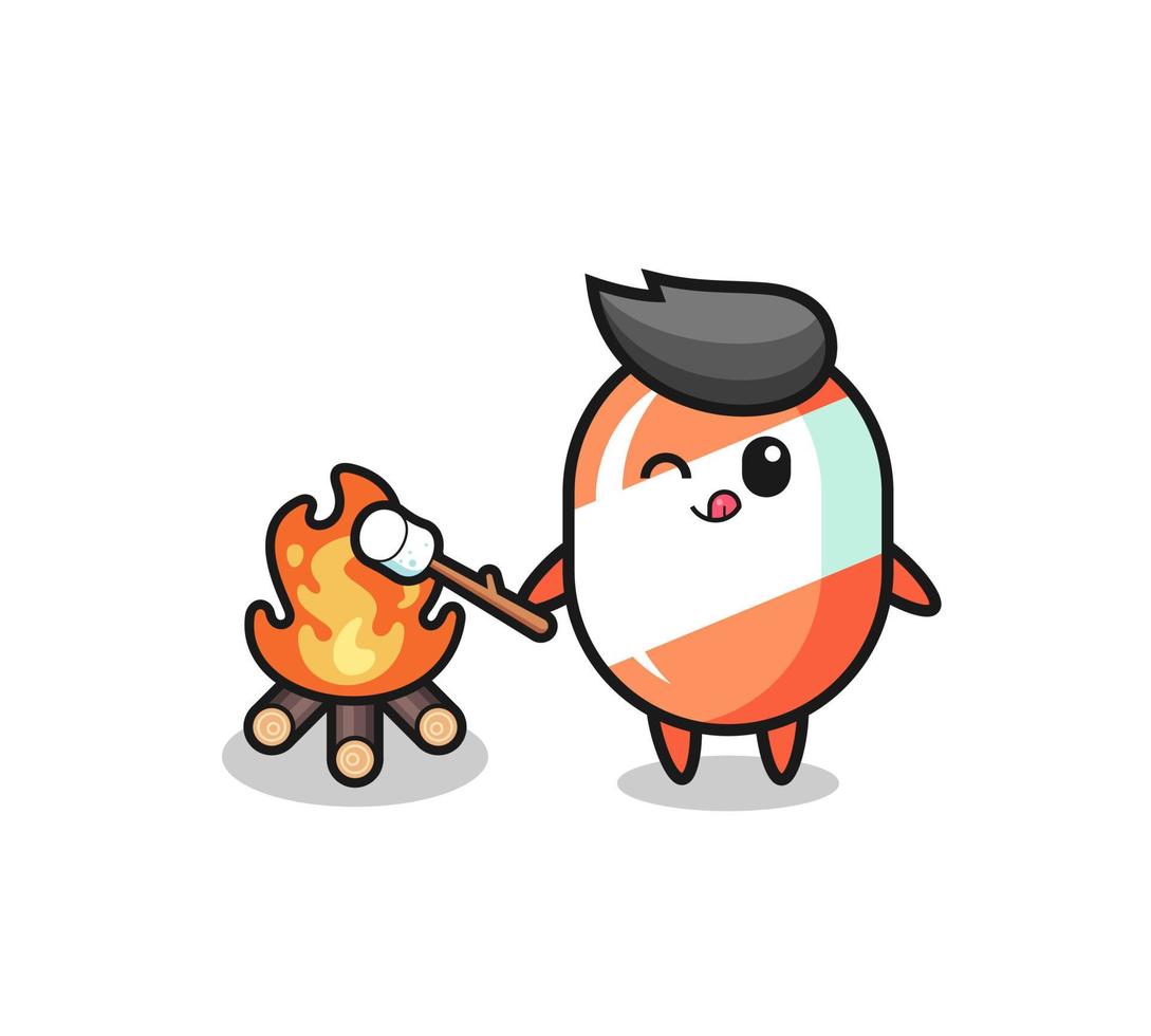 candy character is burning marshmallow vector