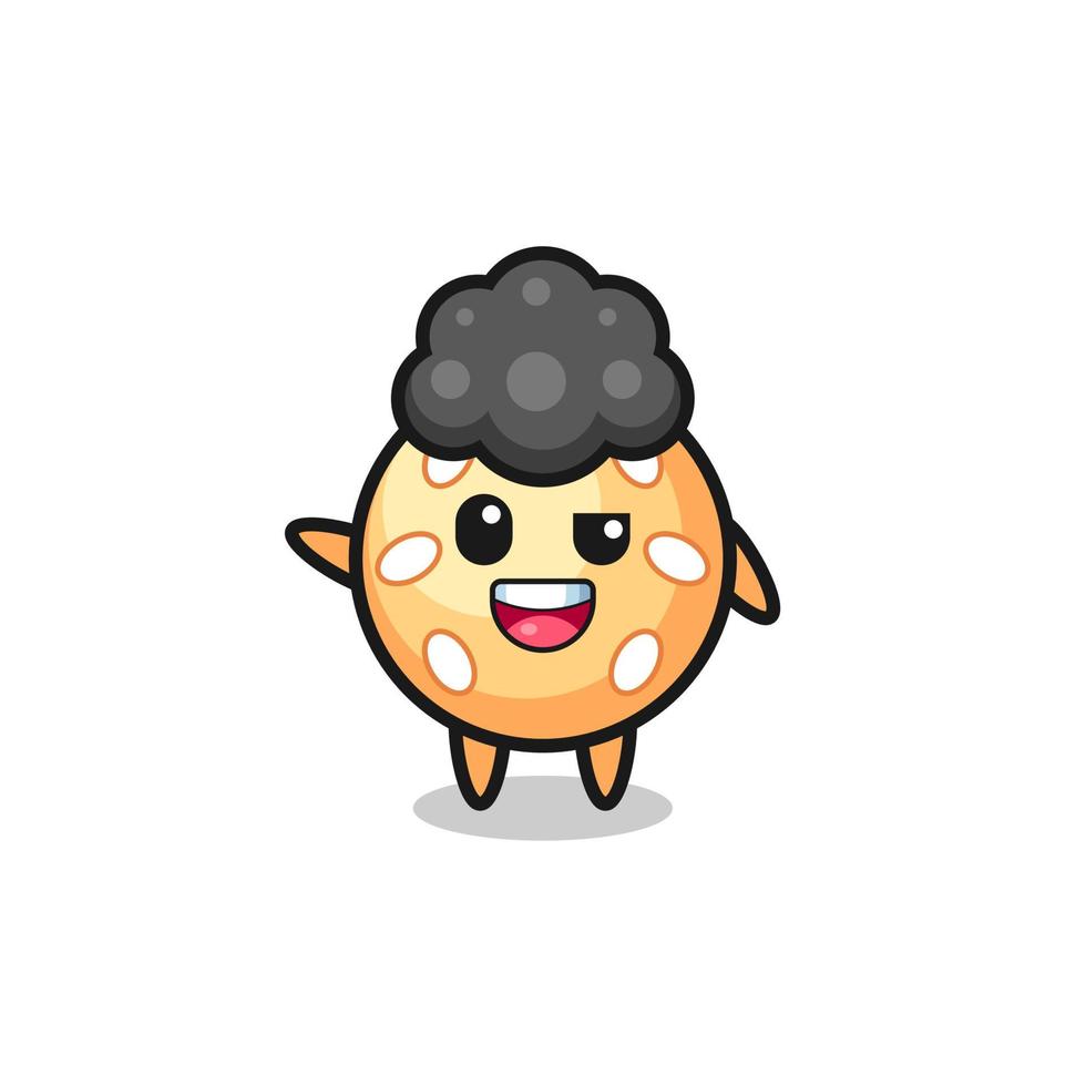 sesame ball character as the afro boy vector