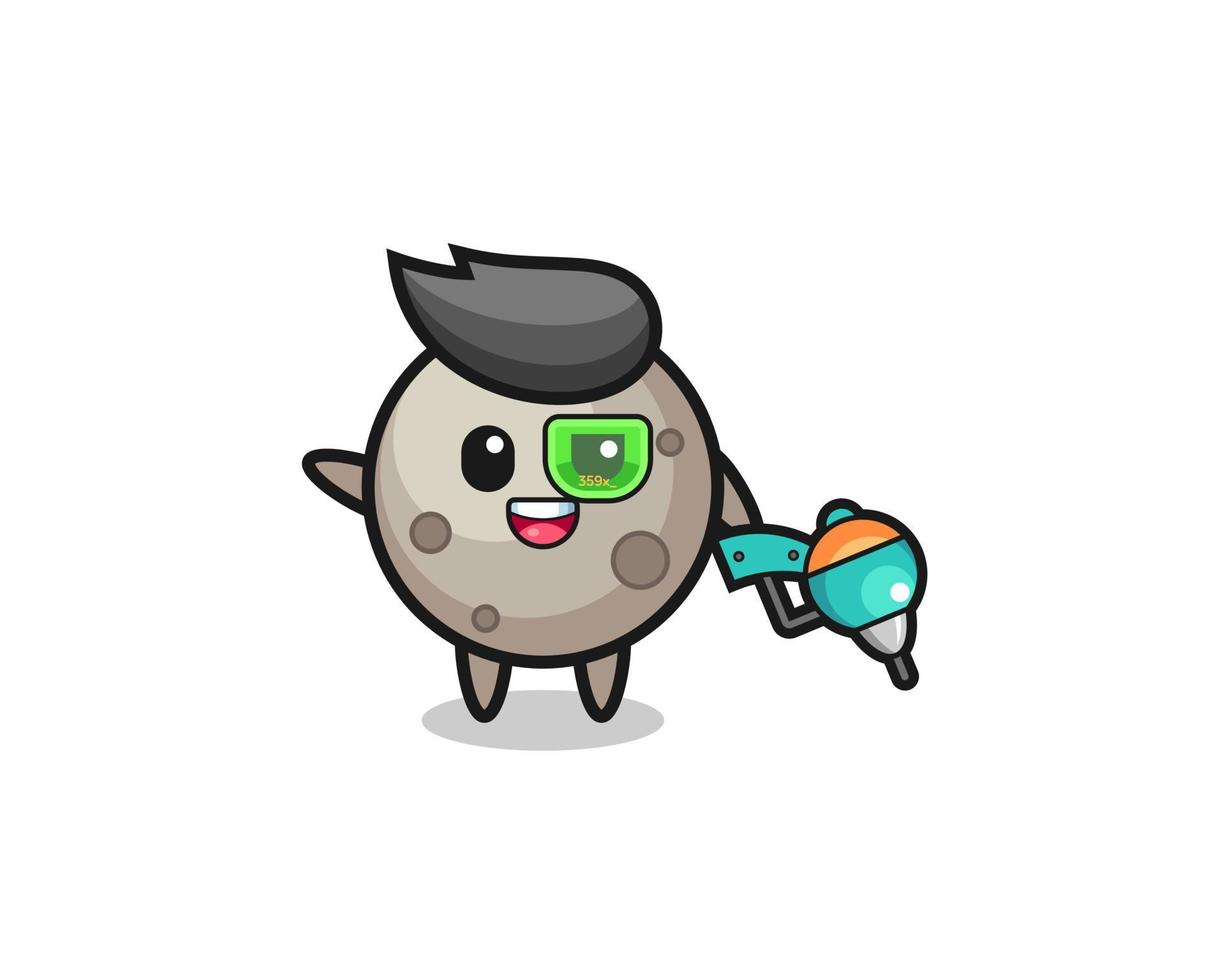moon cartoon as future warrior mascot vector