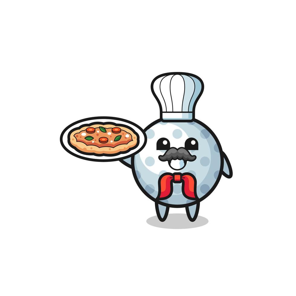 personaje de golf como mascota del chef italiano vector