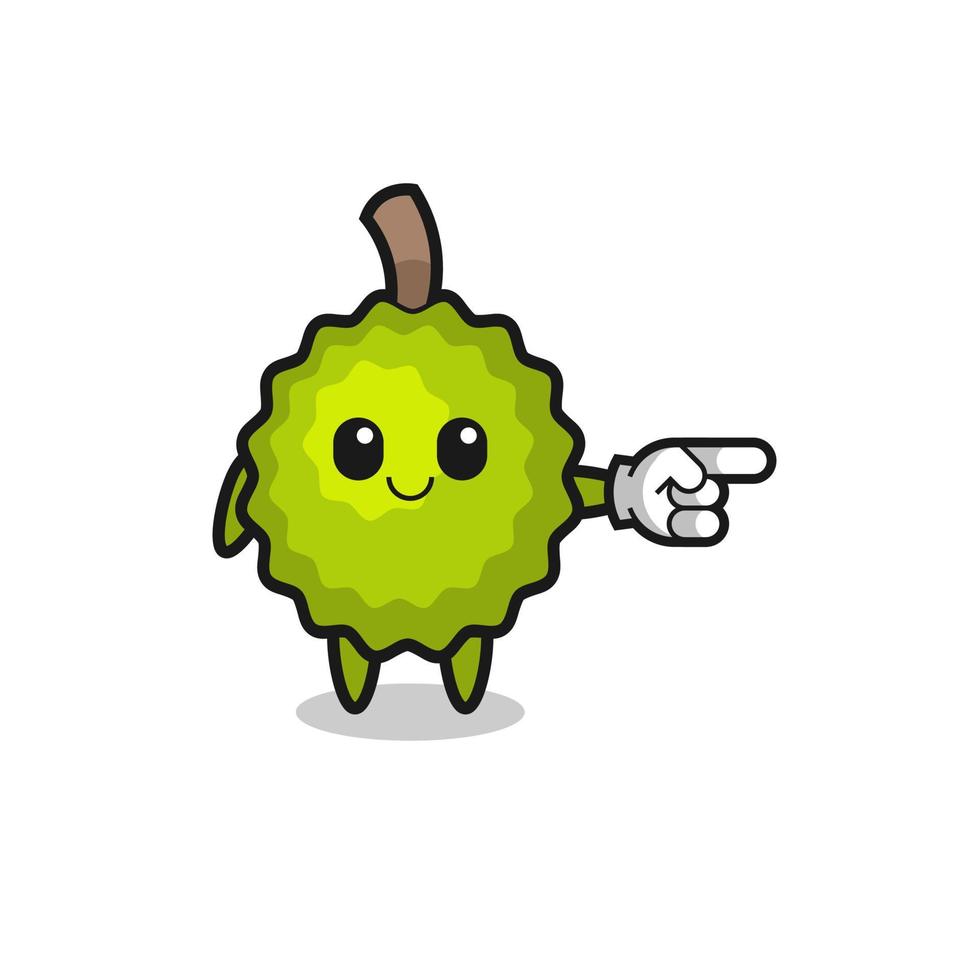 durian mascot with pointing right gesture vector