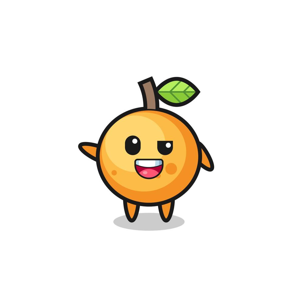 orange fruit character as the afro boy vector