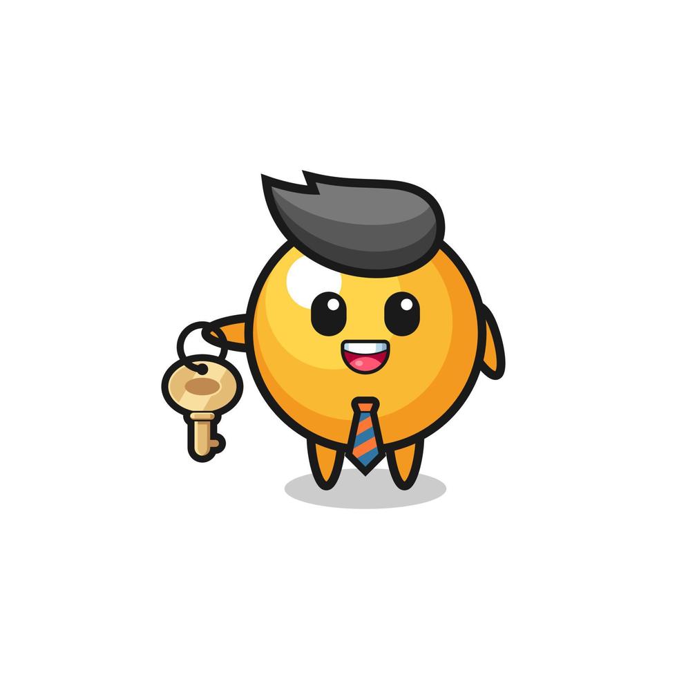 cute ping pong as a real estate agent mascot vector