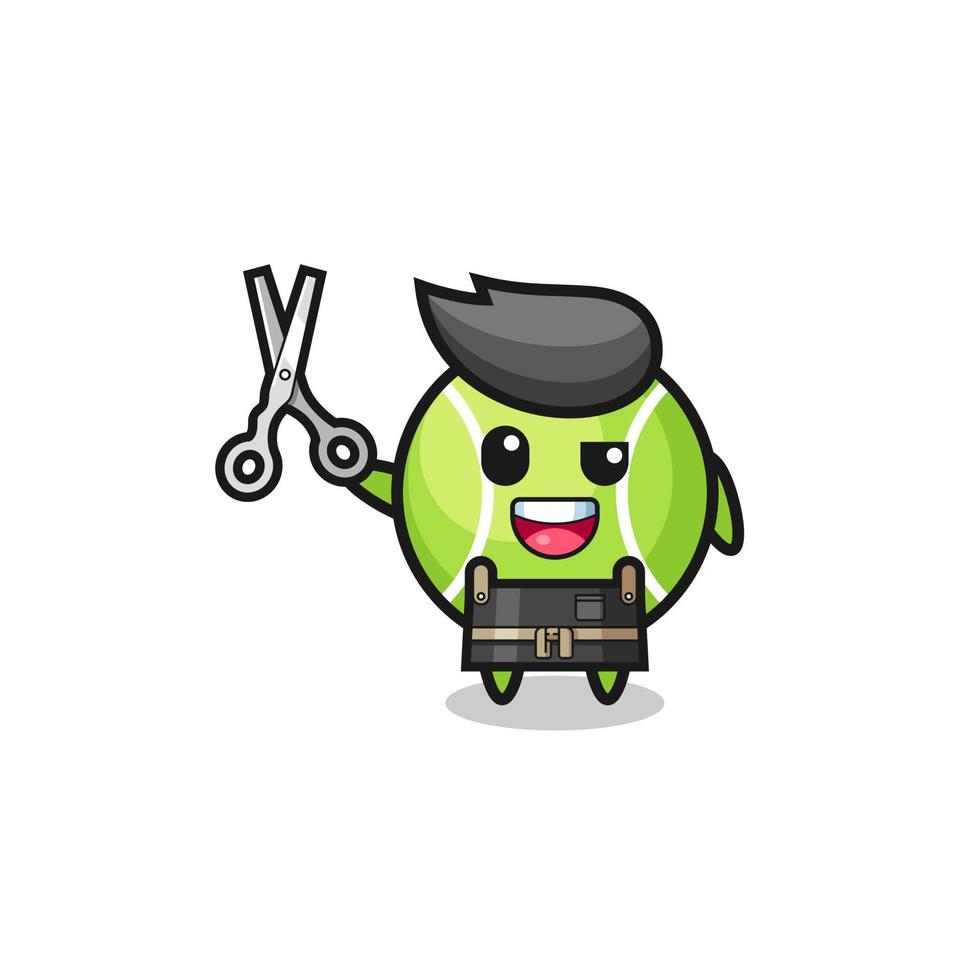 tennis character as barbershop mascot vector