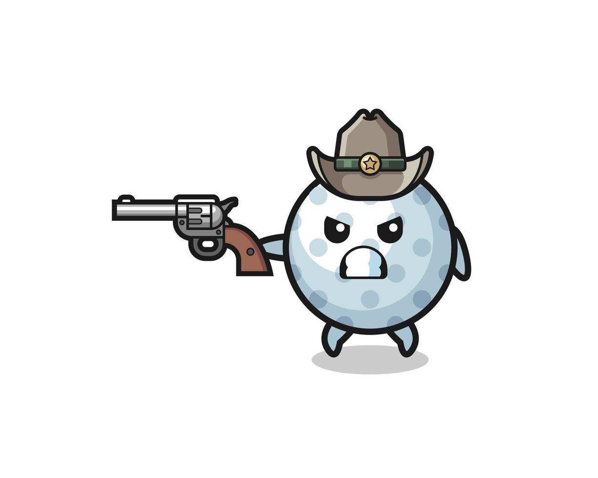 the golf cowboy shooting with a gun vector