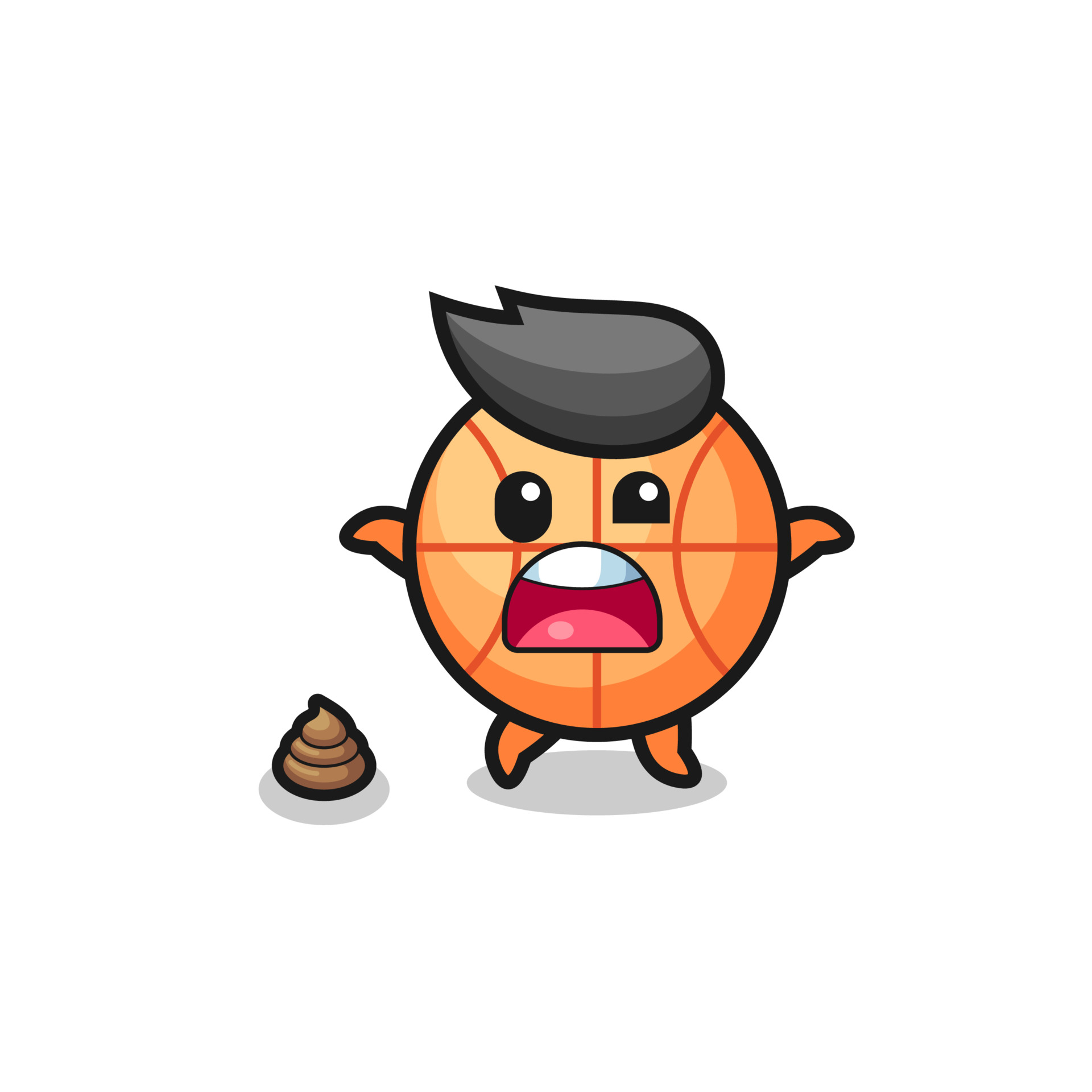 tierra de baloncesto sorprendida al encontrarse con caca 3800298 Vector