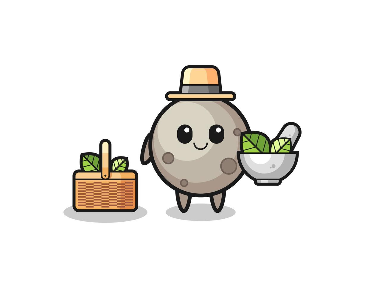 moon herbalist cute cartoon vector