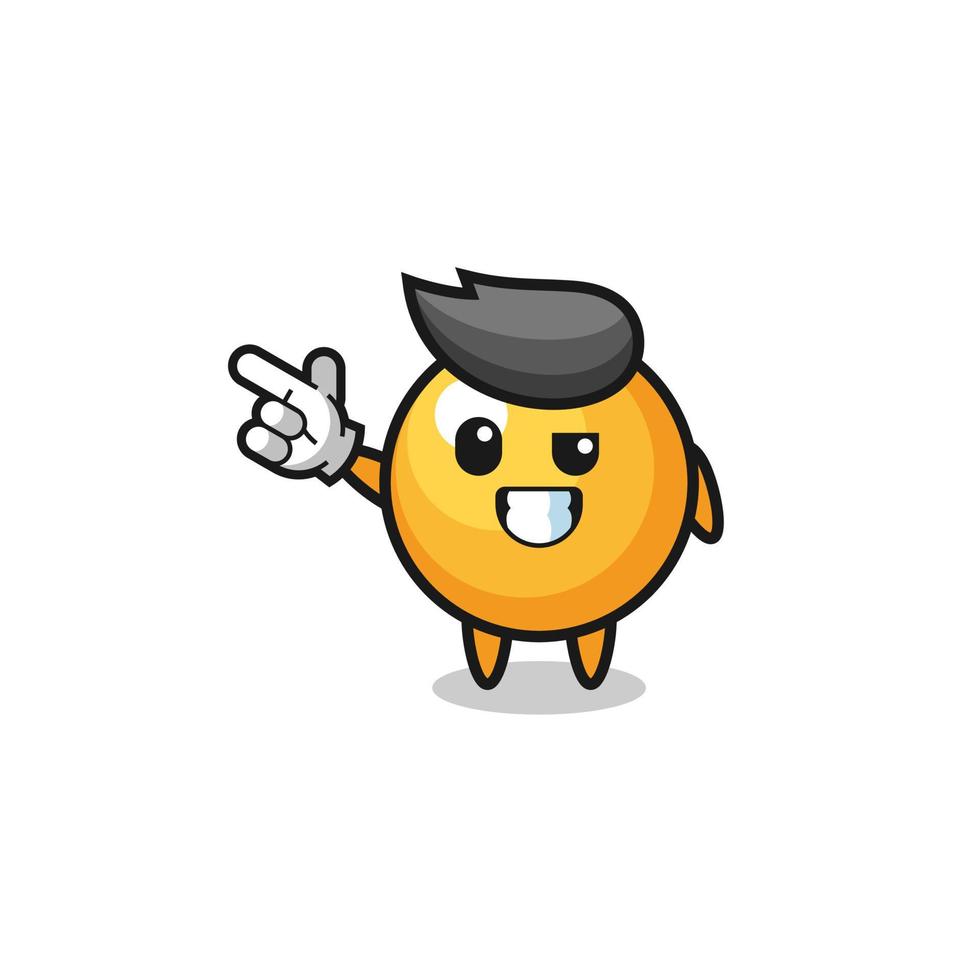 ping pong mascot pointing top left vector