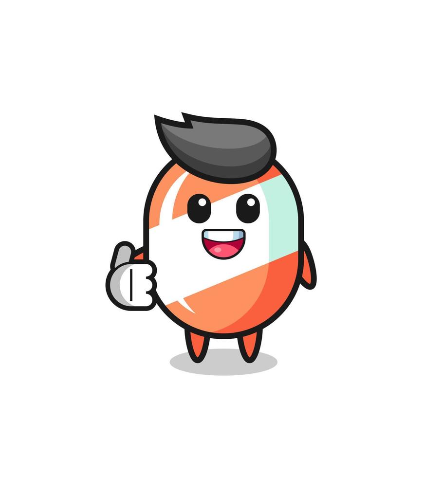 candy mascot doing thumbs up gesture vector