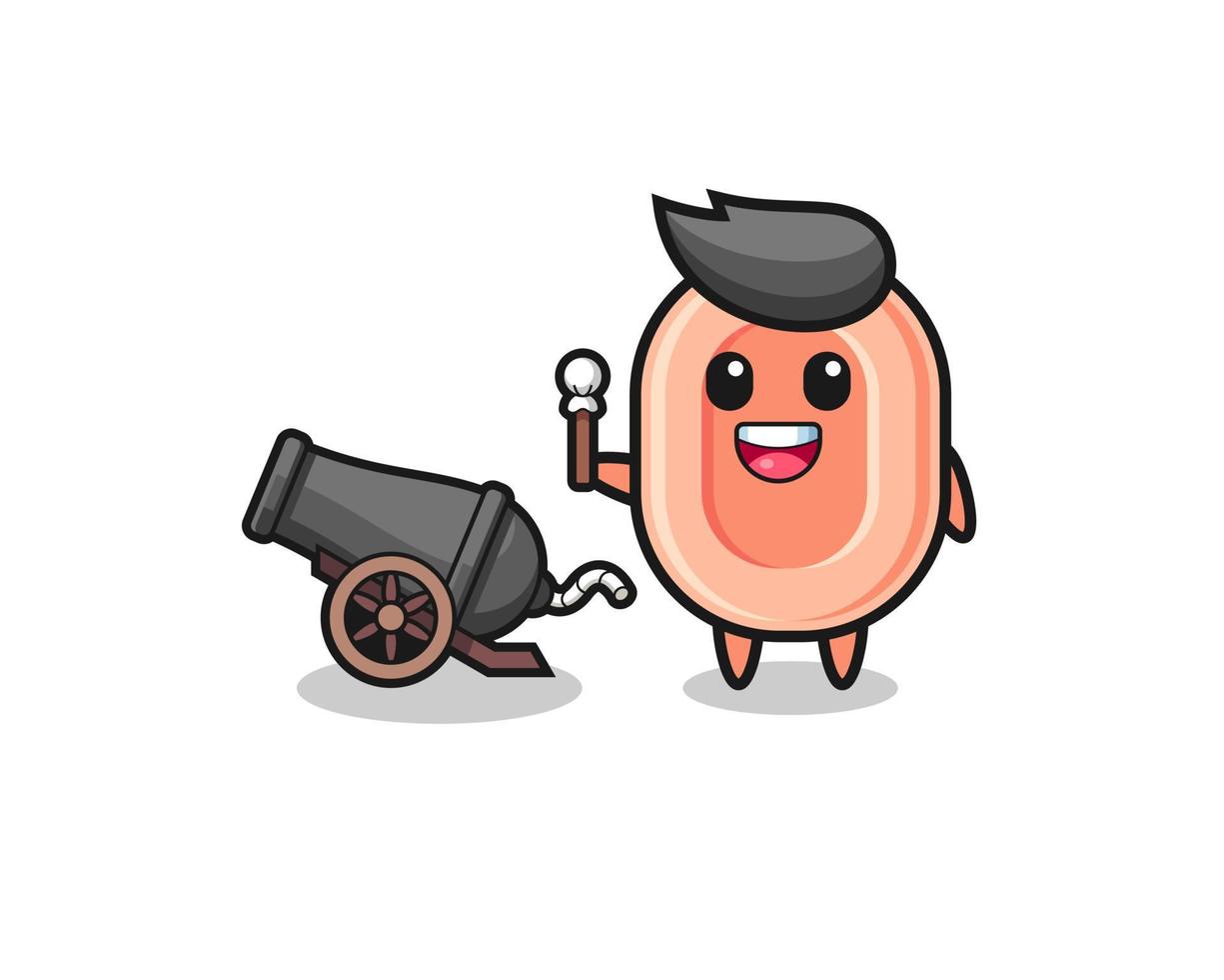 cute soap shoot using cannon vector