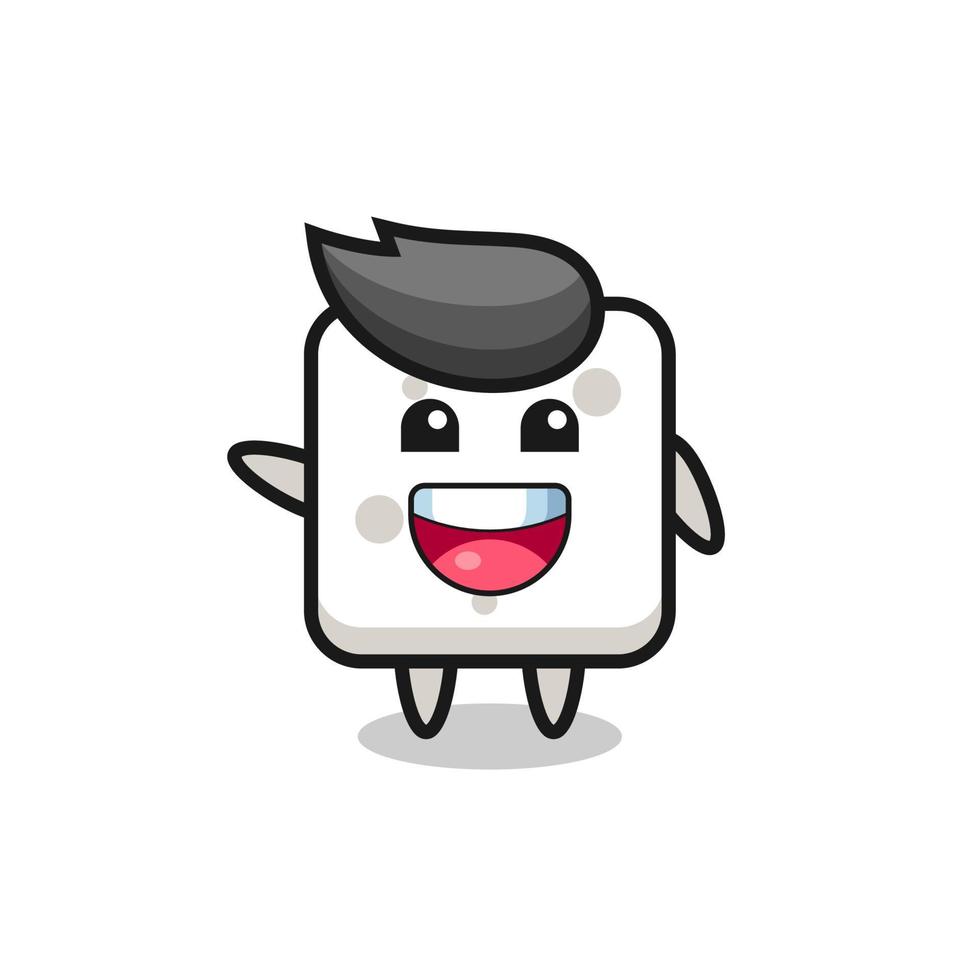 happy sugar cube cute mascot character vector