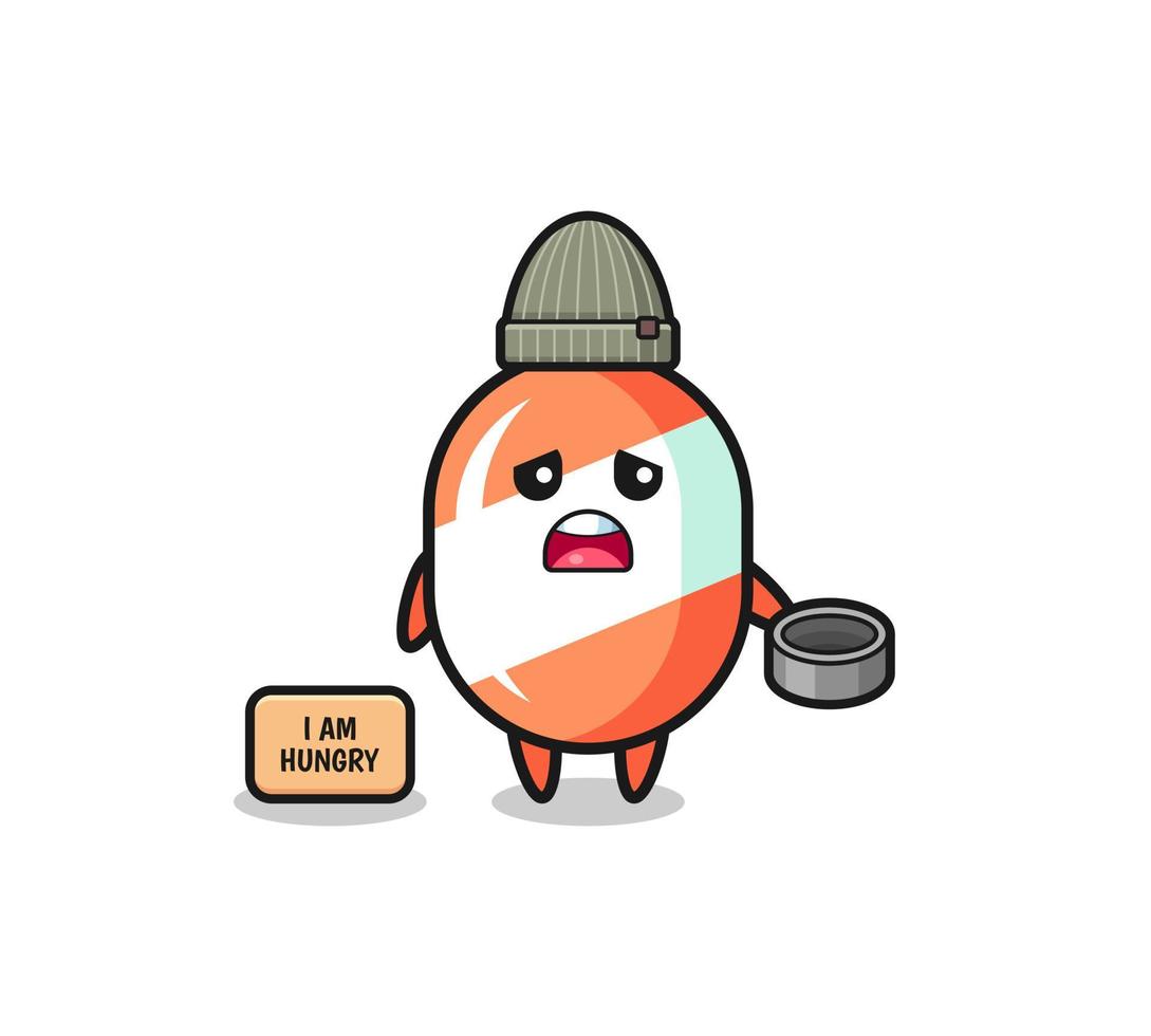 cute candy beggar cartoon character vector