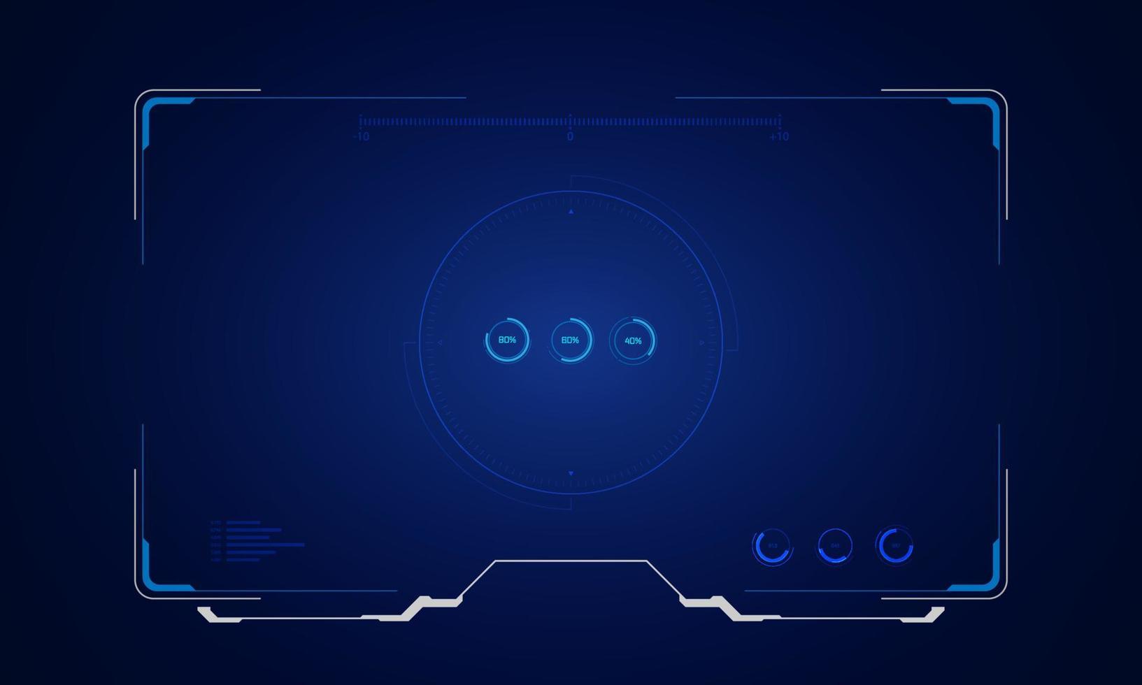 abstract tech sci fi hologram frame template design background vector