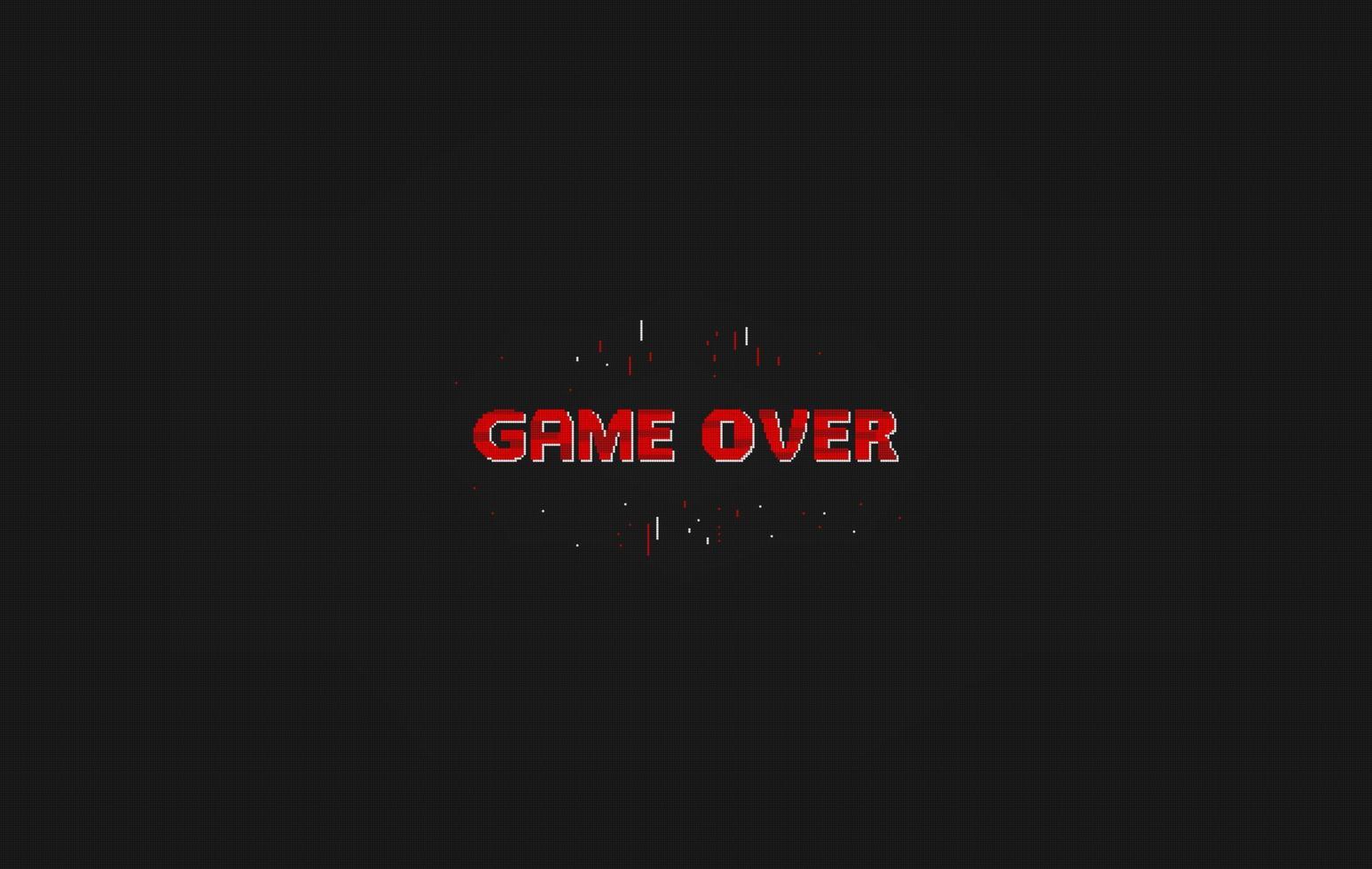 game over Pixel art design isolated on background. Pixel art for game design. vector