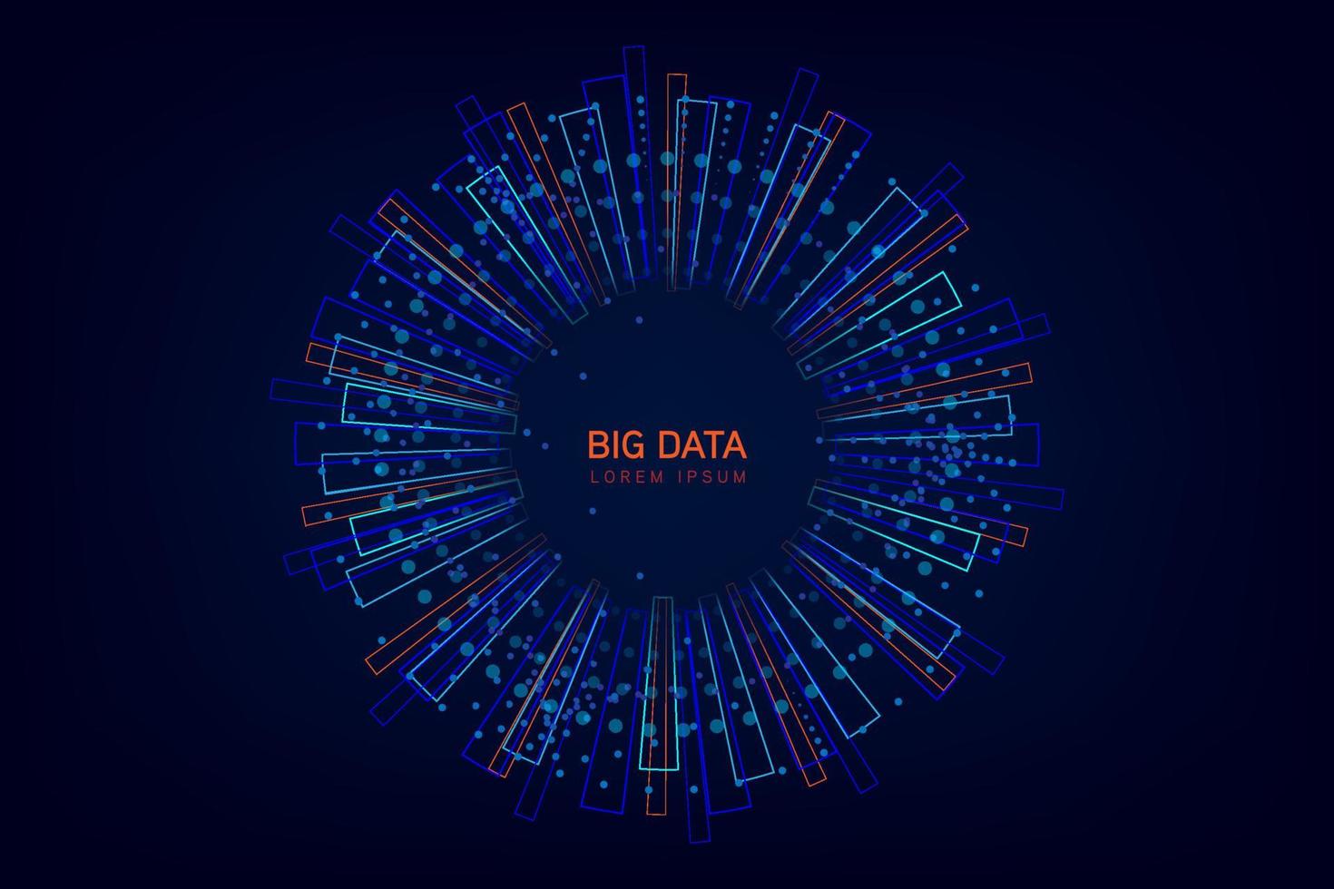 Abstract infographics visualization. Big data code representation. Futuristic network or business analytics. vector illustratione