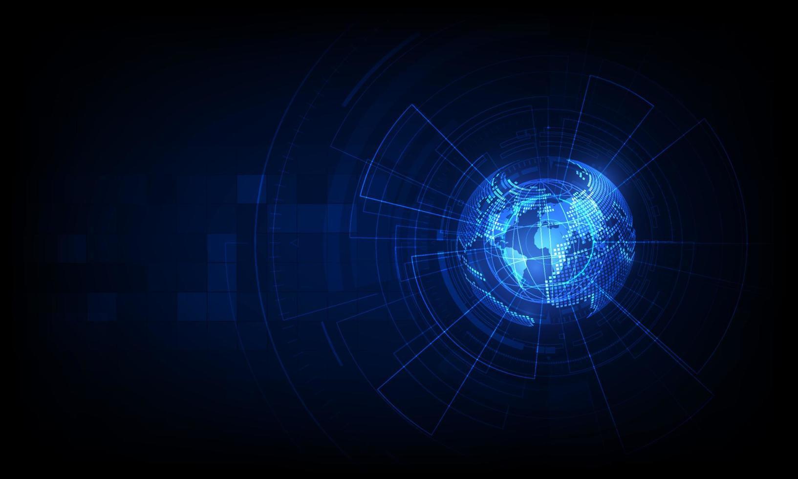 Best Internet Concept of global business. Globe, glowing lines on technological background. Electronics, Wi-Fi, rays, symbols Internet, television, mobile and satellite communications vector