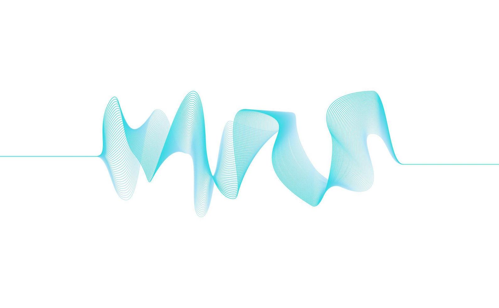 wave lines flowing dynamic colorful blue pink isolated on white background for concept of AI technology, digital, communication, science, music vector