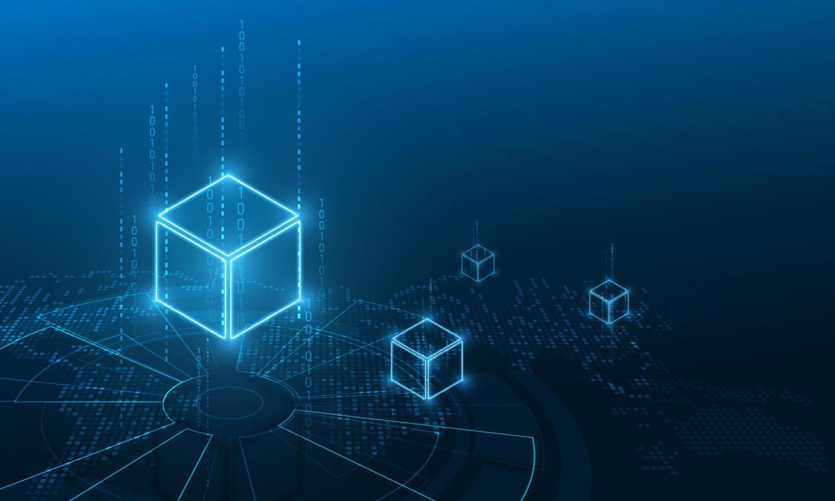 circuito abstracto concepto de servidor de cadena de bloques de red y servidor de cadena de bloques de criptomonedas resumen de antecedentes. El bloque vinculado contiene datos de transacciones y hash de criptografía. vector