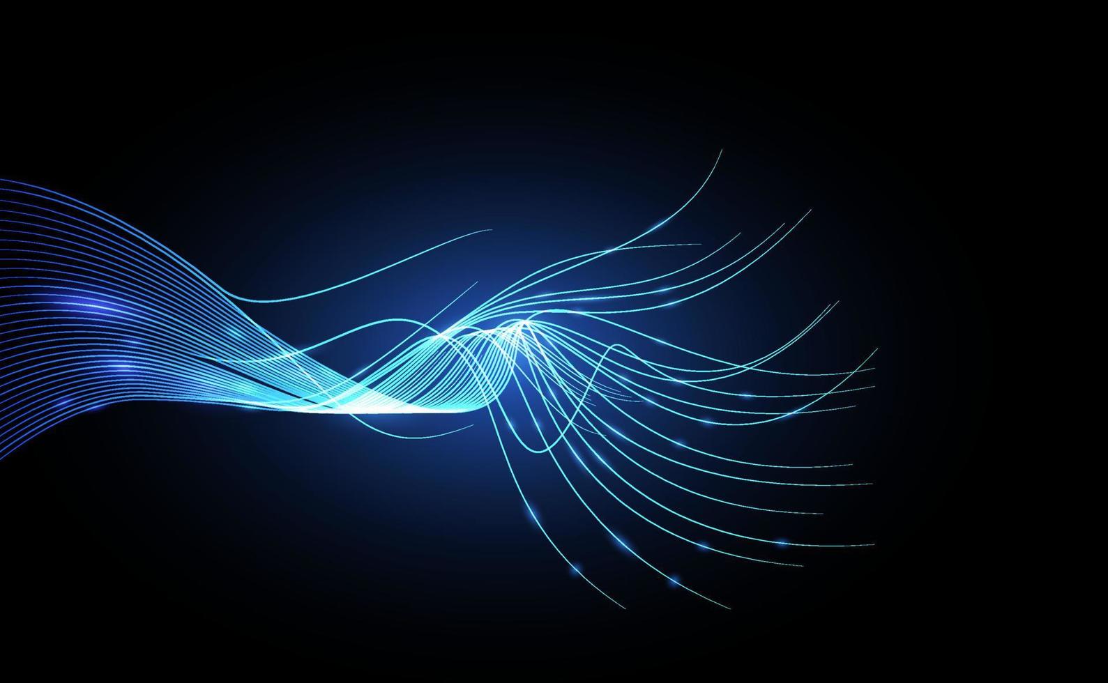 Digital Data Communication Along Fiber Optics Cable, Network Connection of Information vector
