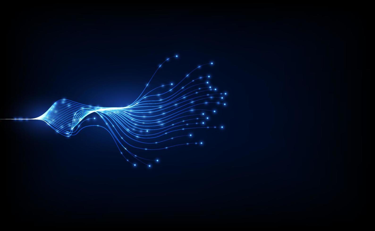 comunicación de datos digitales a lo largo de cable de fibra óptica, conexión de red de información vector
