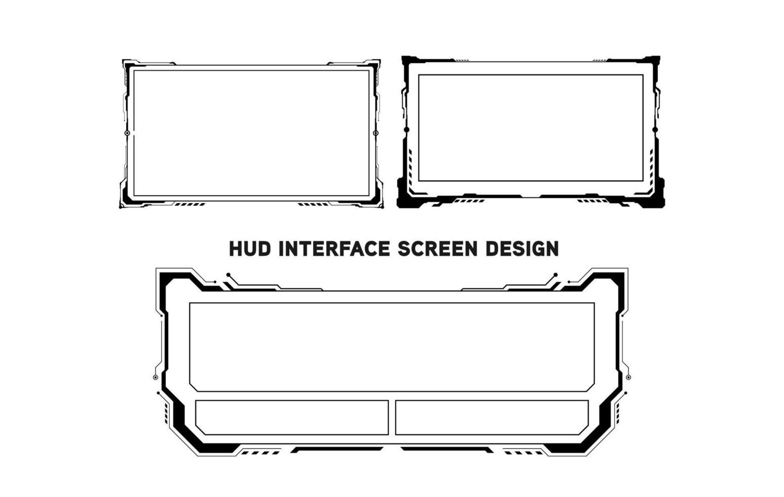 Futuristic HUD Interface Screen Design. Digital callouts titles. HUD UI GUI futuristic user interface screen elements set. High tech screen for video game. Sci-fi concept design. vector